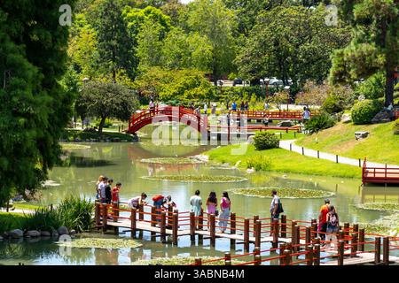 Persone che visitano il Giardino Giapponese a Buenos Aires, Argentina Foto Stock