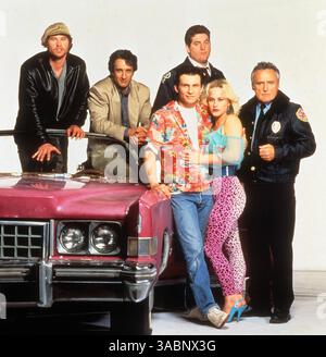 TRUE ROMANCE 1993 Warner Bros. Film con da sinistra: Val Kilmer, Christopher Walken, Gary Oldman (top), Christian Slater, Patricia Arquette, Dennis Hopper Foto Stock