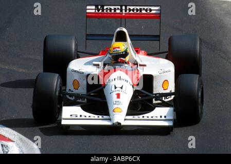 Ayrton Senna (BRA) McLaren MP4/6, 1° posto...Gran Premio del Belgio, Spa, 25 agosto 1991 (immagine di credito: ©Sutton Motorsports/ZUMA Press) Foto Stock