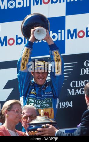 Vincitore Michael Schumacher (GER) Benetton B194..Gran Premio di Francia, Magny-Cours, 3 luglio 1994 (Credit Image: ©Sutton Motorsports/ZUMA Press) Foto Stock