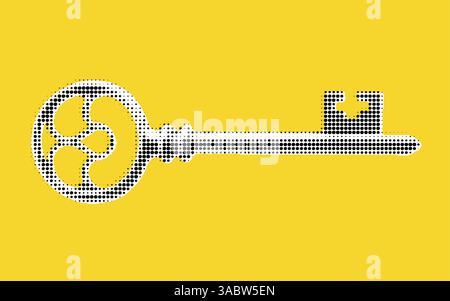 Design dei tasti stilizzato su sfondo giallo Illustrazione Vettoriale