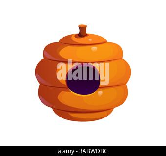 Carattere del miele, lettera dell'alveare selvatico O. simbolo del tipo alfabeto inglese della fattoria dell'apicoltura, simbolo del tipo di carattere vettoriale dell'apicoltura. Lettera sull'agricoltura delle api o elemento font ABC per bambini del raccolto del miele dolce Illustrazione Vettoriale