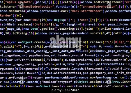Schermata di programmazione della codifica, schermata di codifica dello sviluppatore Web Foto Stock