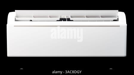 Unità a parete con condizionatore d'aria separato isolata su sfondo nero studio Foto Stock