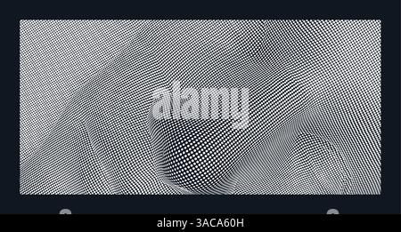 La rete che forma il volto umano dell'intelligenza artificiale. Concetto di tecnologia e robotica. Mascheramento sociale anonimo. Illustrazione del vettore della criminalità informatica e della sicurezza informatica. Illustrazione Vettoriale