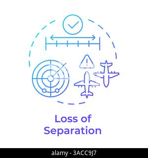 Icona del concetto di gradiente blu perdita di separazione Illustrazione Vettoriale