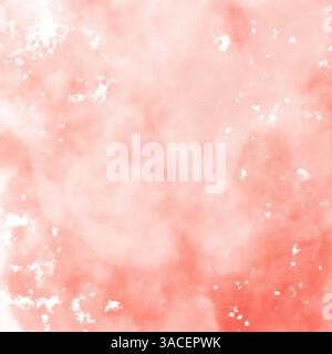 Warm Coral Pink Acquerello sfondo astratto con texture organiche e sfumatura rosso tenue per progetti di design creativo Foto Stock
