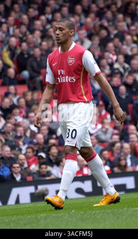 5 aprile 2008 - Londra, Inghilterra, Regno Unito - ARMAND TRAORE #30 dell'Arsenal durante la partita di Premier League del Barclay tra Arsenal e Liverpool all'Emirates Stadium di Londra. Liverpool pareggiò l'Arsenal 1-1. (Immagine di credito: © Stuart Crump/Cal Sport Media/ZUMA Press) Foto Stock
