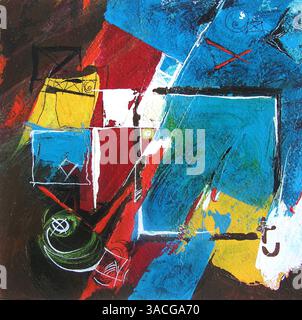 Illustrazione moderna Graffiti e forme lettere di pittura numeri da opere d'arte originali Foto Stock