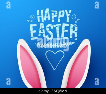 Bunny Ears. Banner di buona Pasqua. Illustrazione vettoriale. Illustrazione vettoriale Illustrazione Vettoriale