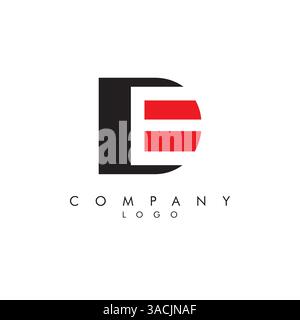 Lettere de, ed logo aziendale design icona vettoriale Illustrazione Vettoriale