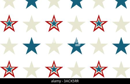 Colorato motivo a stella con contorni rossi e verdi su sfondo bianco Illustrazione Vettoriale