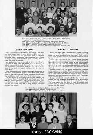 Il Wahian Yearbook del 1950 della Washburn High School mette in evidenza gli eventi chiave, gli studenti, le facoltà, l'atletica e i club dell'anno accademico 1949-1950. Foto Stock