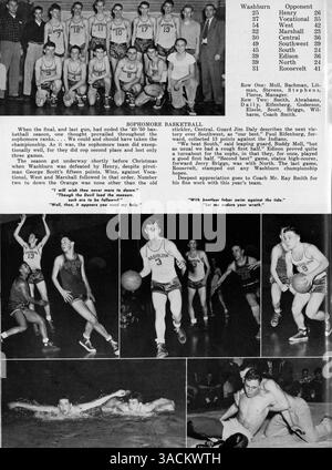 Il Wahian Yearbook 1950 della Washburn High School presenta studenti, insegnanti, atletica, club ed eventi chiave dell'anno scolastico 1949-1950. Foto Stock