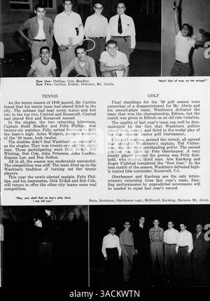 Il Wahian Yearbook del 1950 della Washburn High School documenta l'anno accademico 1949-1950, con studenti, insegnanti, atletica ed eventi scolastici. Foto Stock