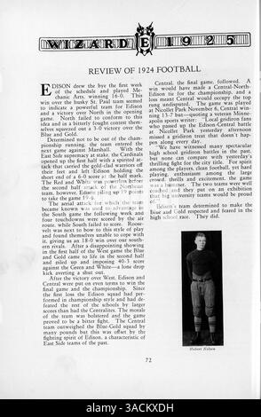 Il 1925 Wizard Yearbook della Edison High School mette in evidenza gli studenti, le facoltà, l'atletica, i club e gli eventi chiave dell'anno scolastico 1924-1925. Serve come documento storico della vita accademica ed extracurricolare della scuola. Foto Stock