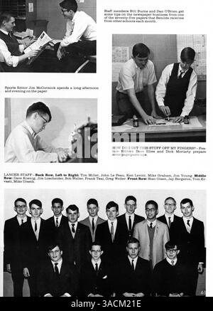 Il Benilde High Yearbook 1966 cattura le persone e le attività dell'anno scolastico, documentando studenti, docenti, sport, club, ed eventi del 1965-1966. Foto Stock