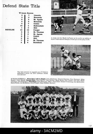 Il Benilde High Yearbook 1966 cattura i momenti significativi dell'anno accademico 1965-1966, mettendo in evidenza studenti, docenti, atletica, club, e attività scolastiche. Foto Stock
