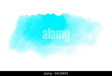 Acquerello luminoso dipinto a mano azzurro come sfondo e texture Foto Stock
