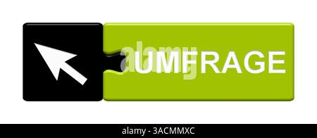 Il pulsante puzzle in due parti mostra il sondaggio con la freccia del mouse Foto Stock