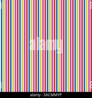 Sfondo a righe con strisce bianche blu, rosse, gialle e rosa Foto Stock
