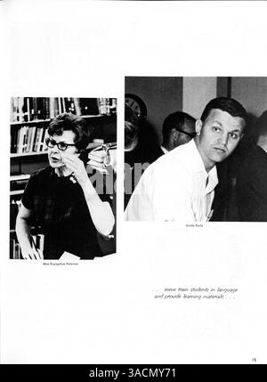 L'annuario "Antler" 1968 della Minnehaha Academy mette in evidenza l'anno scolastico attraverso studenti, club, atletica leggera e altre attività scolastiche. Foto Stock