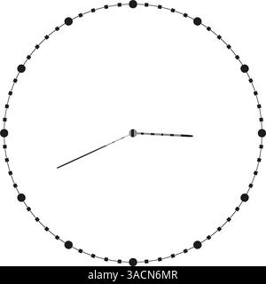 Quadrante a orologio aperto 24 ore su 24 con quadrante del cronometro, scala del contaore, indicatori del tachimetro e design minimale con icona a forma di linea. Illustrazione vettoriale piatta isolata su ba bianca Illustrazione Vettoriale