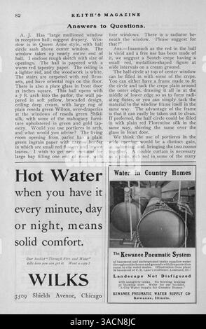 Keith's Magazine, fondata nel 1904, offre progetti di case in diversi stili architettonici, accompagnati da planimetrie e stime dei costi per la costruzione. Comprende anche articoli su edilizia, interior design e architettura paesaggistica, oltre a pubblicità di materiali e arredi. Alcuni problemi riguardano i disegni di chiese e scuole. Nel vol. 11 No. 4 mancano le pagine 209, 210, 215 e 216. Foto Stock