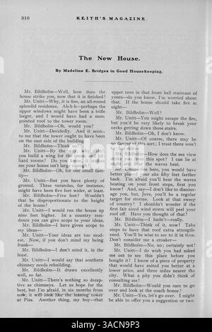 Keith's Magazine, fondata nel 1904, fornisce numeri mensili con progetti di abitazioni, planimetrie e stime dei costi di costruzione. Gli articoli includono la costruzione di abitazioni, il design di interni e il paesaggio. Sono presenti pubblicità per mobili per la casa, materiali da costruzione e accessori. Alcuni problemi includono piani per chiese, scuole ed edifici pubblici. Pagine mancanti nel vol. 11 No. 4. Foto Stock