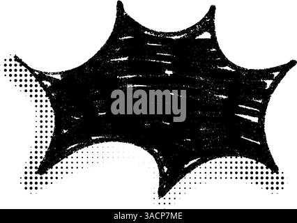 Fumetto pop art con effetto onomatopea. Finestra di dialogo cartone animato e elemento adesivo a sorpresa. Illustrazione vettoriale piatta isolata su bac bianco Illustrazione Vettoriale