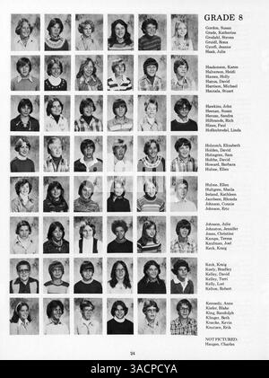 Minnetonka East Jr. High Yearbook for 1978 documenta le attività, gli sport, i club e gli studenti che hanno definito l'anno scolastico 1977-1978. Foto Stock