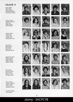 Minnetonka East Jr. 1978 High Yearbook mostra i momenti chiave dell'anno scolastico 1977-1978, con studenti, insegnanti, sport e attività di club. Foto Stock