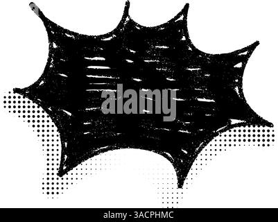 Fumetto pop art con effetto onomatopea. Finestra di dialogo cartone animato e elemento adesivo a sorpresa. Illustrazione vettoriale piatta isolata su bac bianco Illustrazione Vettoriale