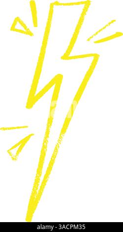 Sagoma flash con thunderbolt Power. Icona a forma di freccia del fulmine elettrico. Illustrazione vettoriale piatta isolata Illustrazione Vettoriale
