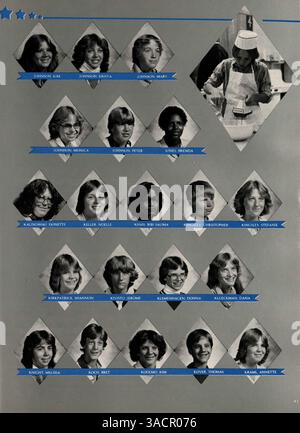 Il Folwell Falcon Annual 1982 offre uno sguardo sulla vita studentesca, i contributi della facoltà e gli eventi importanti dell'anno scolastico 1981-1982 al Folwell Jr. High. Foto Stock