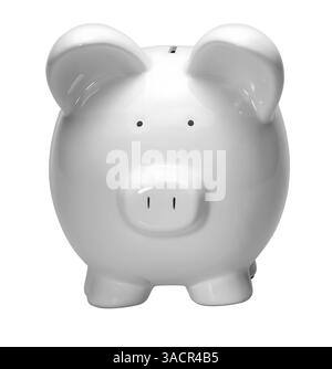 Porcellana bianca isolata nella schiena bianca Foto Stock