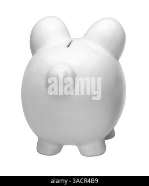 Porcellana bianca isolata nella schiena bianca Foto Stock