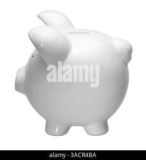 Porcellana bianca isolata nella schiena bianca Foto Stock