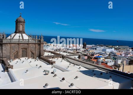 Vista dal campanile della Cattedrale di Santa Ana su Las Palmas, Gran Canaria, Spagna Foto Stock