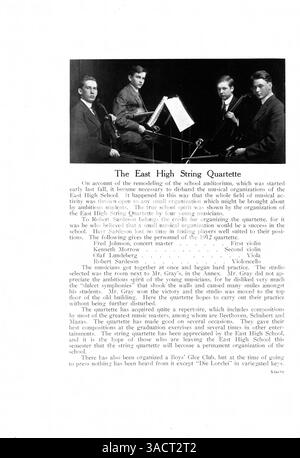 Questo annuario delle scuole superiori, "il Cardinale" del 1912, documenta studenti, insegnanti, atletica, club, e i principali eventi dell'anno scolastico 1911-1912 della East High. Foto Stock