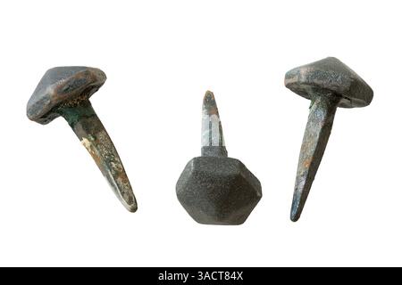 Chiodi in ferro fatti a mano, opzionali Foto Stock