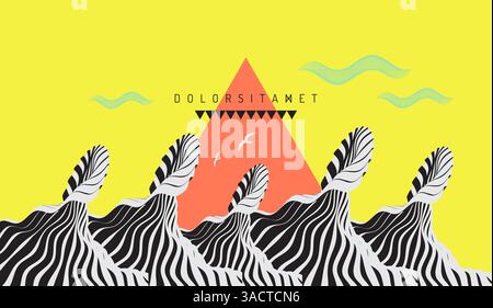 illustrazione del vettore surreale 3d. Sfondo ondulato astratto. Modello di design della copertina. Illustrazione Vettoriale