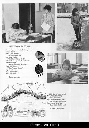 L'annuario "Chimigezi Winage" del 1983 di Heart of the Earth Survival School mette in evidenza studenti, insegnanti ed eventi significativi dell'anno accademico 1982-1983, incentrati sull'educazione indigena e sulle abilità di sopravvivenza. Foto Stock