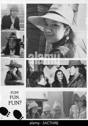 Questo annuario dal cuore della Earth Survival School conserva ricordi e registrazioni di studenti, insegnanti ed eventi chiave dell'anno scolastico 1982-1983, che racchiudono la cultura e l'impatto educativo della scuola. Foto Stock