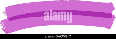 Pennarelli colorati evidenziano tratti, segni di scarabocchio, linee di penne disegnate a mano, segni di matita verdi e rosa, elementi di scarabocchi infantili. Vettore piatto Illustrazione Vettoriale