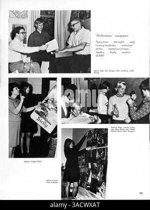 L'annuario "Antler" 1968 della Minnehaha Academy include la vita studentesca, l'atletica, i club e gli eventi dell'anno scolastico 1967-1968. Foto Stock