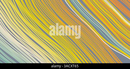 Ripetizione di linee verticali irregolari in prospettiva. Sfondo geometrico con strisce. Strisce simili alle filettature. Modello di copertina. Vettore illustrati Illustrazione Vettoriale