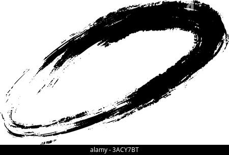 Linee ovali e circolari disegnate a mano con tratti di pennello, penna e pennarello. Lo stile di schizzo evidenzia e sottolinea per enfatizzare. Vettore piatto Illustrazione Vettoriale