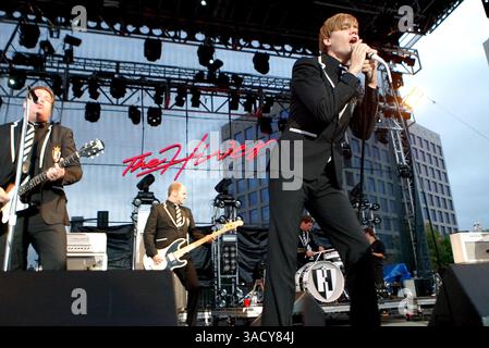 20 settembre 2008 - San Diego, California, Stati Uniti - la rock band svedese, ''The Hives'', si esibisce al 2008 Street Scene Music Festival di San Diego, California (Credit Image: Jerod Harris/ZUMAPRESS.com) Foto Stock