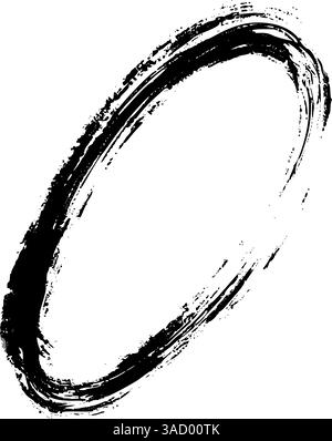 Linee ovali e circolari disegnate a mano con tratti di pennello, penna e pennarello. Lo stile di schizzo evidenzia e sottolinea per enfatizzare. Vettore piatto Illustrazione Vettoriale